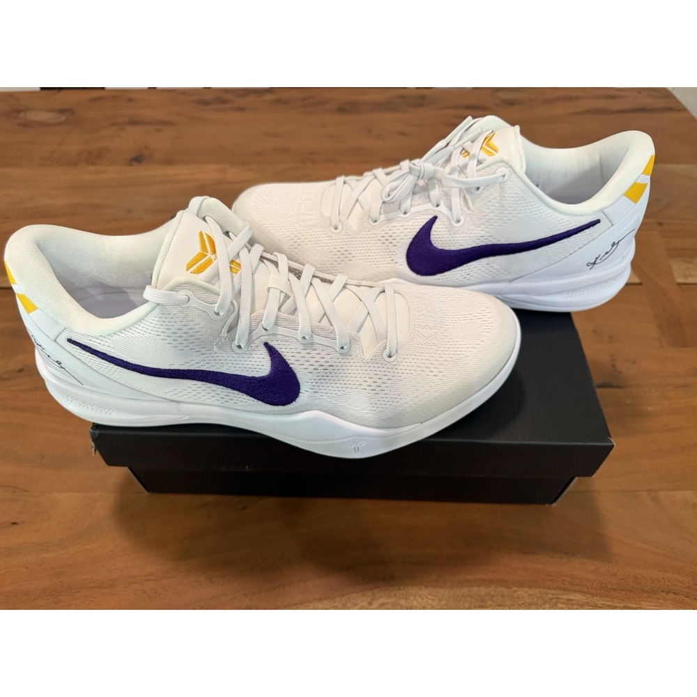 Nike Kobe VIII 8 Protro Basketball Shoe Lakers Home HF9550-100 White Purple 11.5